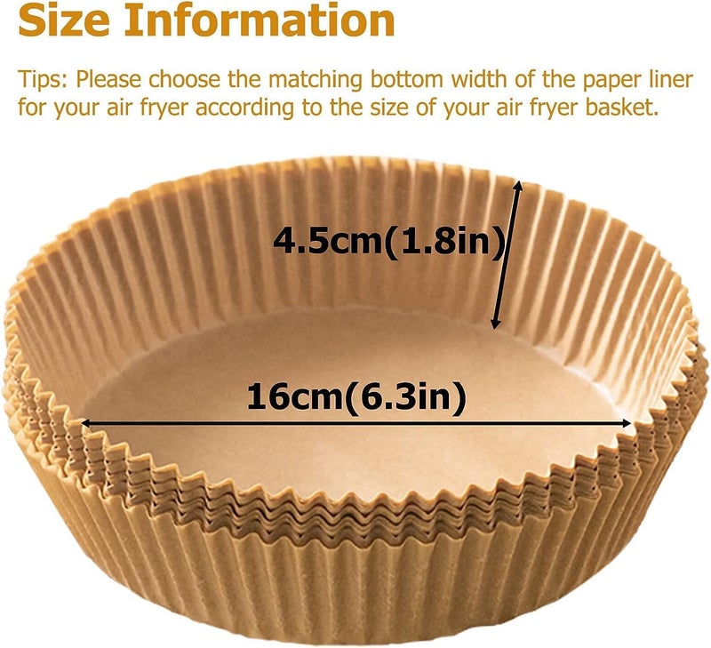 بطانات ورقية للاستخدام مرة واحدة لمقلاة "Cuisine Art" الهوائية - عبوة من 100 قطعة | بطانات غير لاصقة (ورق خبز) للمقالي الهوائية وأفران الميكروويف | ورق زبدة للخبز في المقلاة الهوائية | المقاس: 16 سم، شكل دائري - Image 5